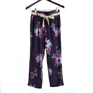 Soft Surroundings Laurel Cropped Pants Size XS Floral Navy